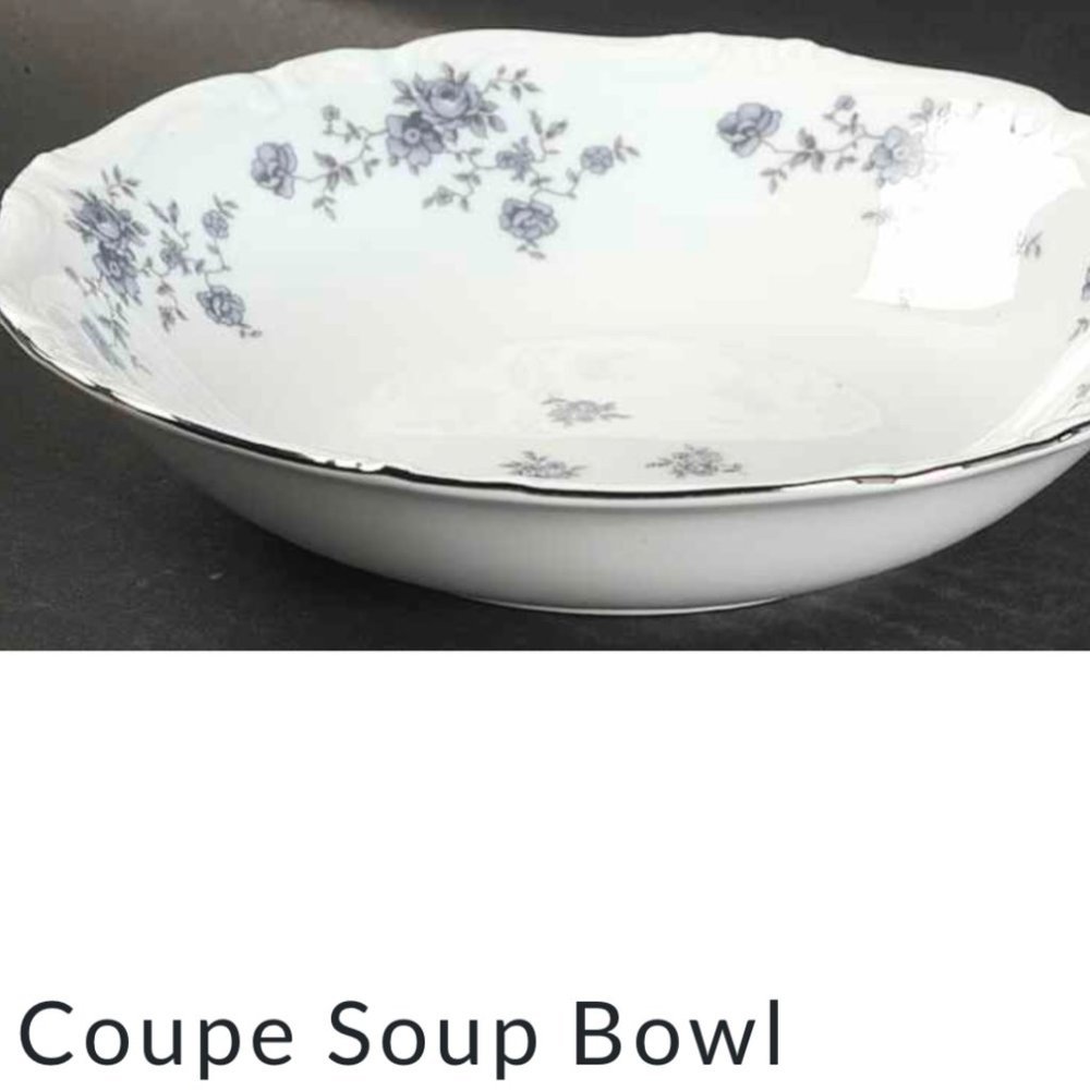 Haviland Blue Garland Coupe Soup Bowl Set of 8